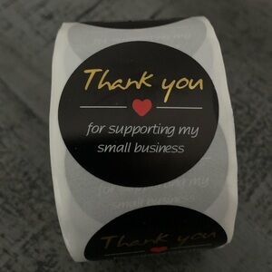 Thank You For Supporting My Small Business Stickers Label, 500 Round 1.5” NWT